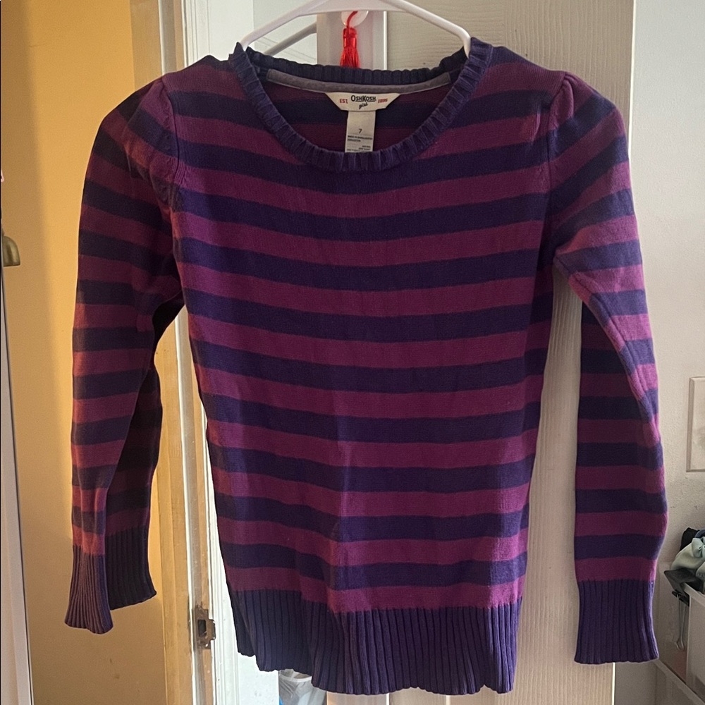 Striped Kids Sweater in Purple Tones